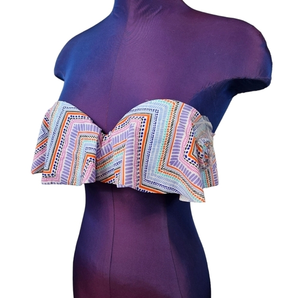 Xhilaration Other - NWOT Xhilaration Flounce Pastel Bikini Top Size Small Women's A38